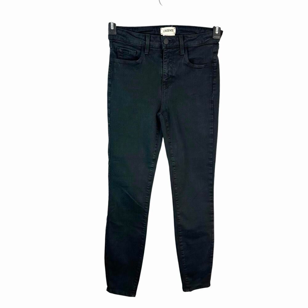 L'AGENCE Margot Skinny Jeans Black High Rise 5 Pockets Classic Chic Size 26